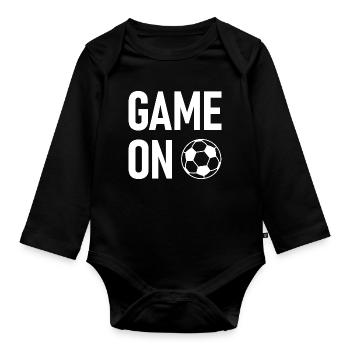 Fußball Soccer Game On - Baby Bio-Langarm-Body - Schwarz - Vorne