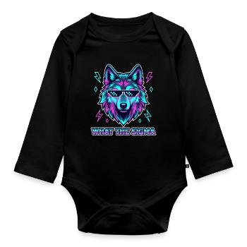 What The Sigma Wolf - Baby Bio-Langarm-Body - Schwarz - Vorne