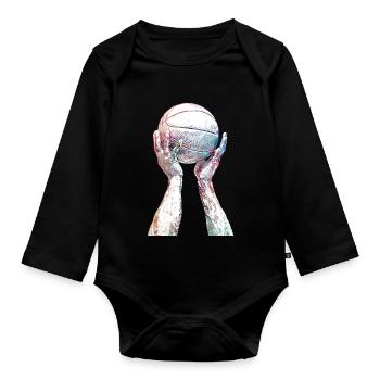 Art sportif de basket-ball #basketball - Body Bébé bio manches longues - noir - Devant