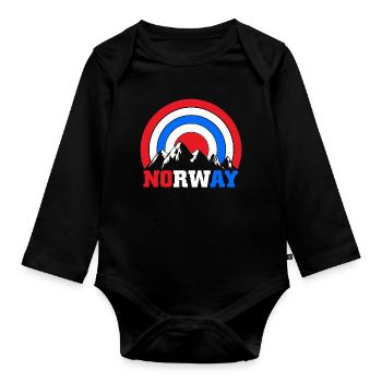 Norwegen Oslo Skandinavien Norweger - Baby Bio-Langarm-Body - Schwarz - Vorne