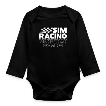 Sim Racing: Mehr als nur Gaming - Baby Bio-Langarm-Body - Schwarz - Vorne