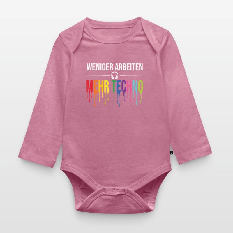 Less work, more techno – Rave Statement Organic Longsleeve Baby Bodysuit