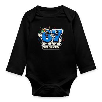 67 Six Seven Meme Carnaval Costume Carnaval Funny - Body Bébé bio manches longues - noir - Devant