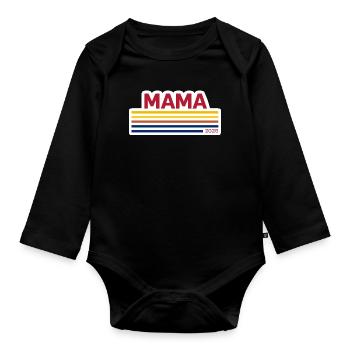 Maman 2026 Rétro - Body Bébé bio manches longues - noir - Devant