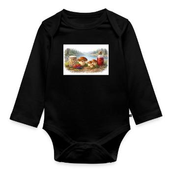 Gifts of the Far North - Mors - Organic Longsleeve Baby Bodysuit - black - Front