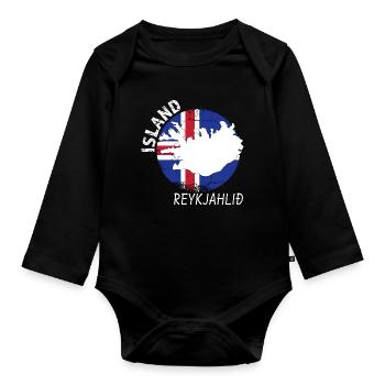Reykjahlið - Body Bébé bio manches longues - noir - Devant