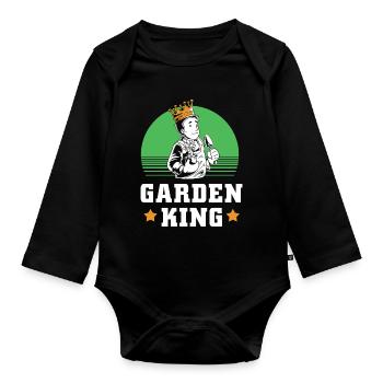 Kompost Würmer Geschenk - Baby Bio-Langarm-Body - Schwarz - Vorne
