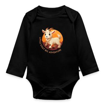 Petit Chèvre, la Grande Aventure - Body Bébé bio manches longues - noir - Devant