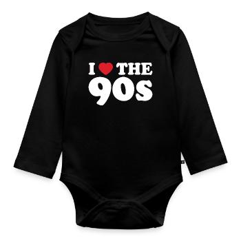 Ich liebe die 90er. - Baby Bio-Langarm-Body - Schwarz - Vorne