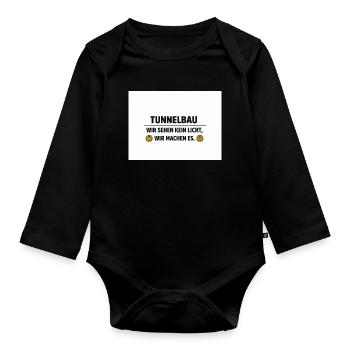 Tunnelling Lichtmacher - Organic Longsleeve Baby Bodysuit - black - Front