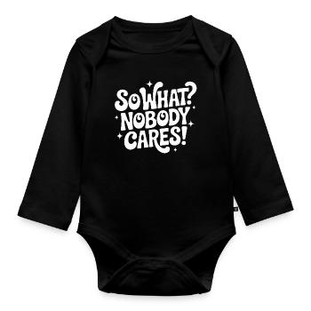 Also, was interessiert niemanden - Baby Bio-Langarm-Body - Schwarz - Vorne