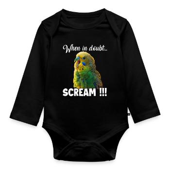 Cadeaux créatifs Bird Friends Perruche - Body Bébé bio manches longues - noir - Devant