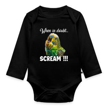 Cadeau drôle pour les fans de perruchets perruqués - Body Bébé bio manches longues - noir - Devant