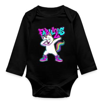 Fabuleux 4 Caticornes à appliquer - Body Bébé bio manches longues - noir - Devant