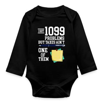 Graphisme humoristique humoristique fiscal des problèmes drôle 1099 - Body Bébé bio manches longues - noir - Devant