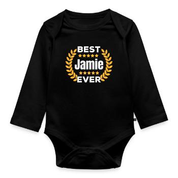 Meilleur cadeau de nom de légende Jamie de tous les temps - Body Bébé bio manches longues - noir - Devant