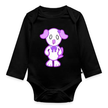 KawaiiDOGGOS - Flora print - Organic Longsleeve Baby Bodysuit - black - Front