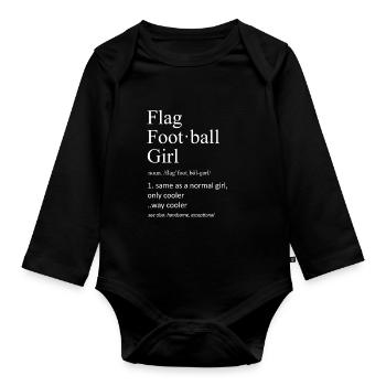 Définition de la fille de football drapeau Athlète sportive drôle - Body Bébé bio manches longues - noir - Devant