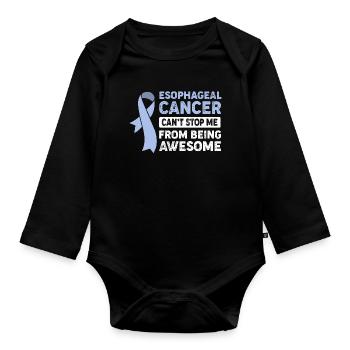 Cancer de l’œsophage Survivant du cancer de la chimiothérapie - Body Bébé bio manches longues - noir - Devant
