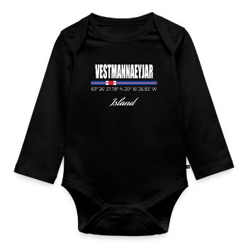 Vestmannaeyjar - Body Bébé bio manches longues - noir - Devant