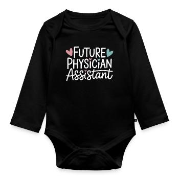 Zukunfts-Physician-Assistant - Baby Bio-Langarm-Body - Schwarz - Vorne