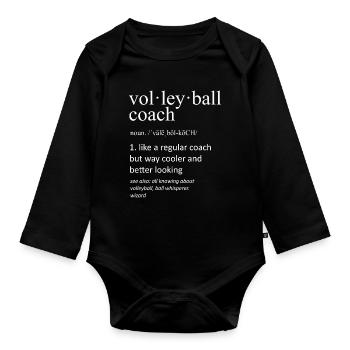 Volleyballtrainer Lustige Definition Sportgeschenkidee - Baby Bio-Langarm-Body - Schwarz - Vorne