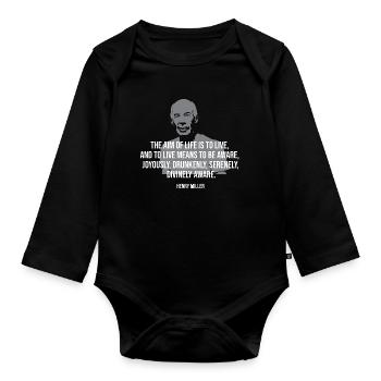 Henry Miller Lifelight Serene Quote  - Organic Longsleeve Baby Bodysuit - black - Front