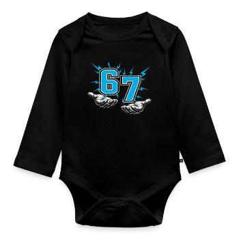 67 six seven - Baby Bio-Langarm-Body - Schwarz - Vorne