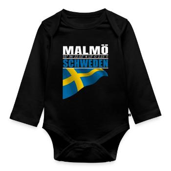 Malmö - Baby Bio-Langarm-Body - Schwarz - Vorne