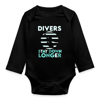 Tauchen Taucher Schnorcheln Sporttaucher - Baby Bio-Langarm-Body - Schwarz - Vorne