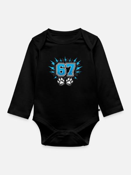 67 Six Seven Meme Lustig | Hundepfote - Langærmet babybody, økologisk bomuld - sort