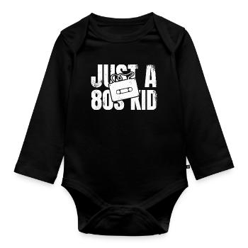 Juste un gamin des années 80 - Body Bébé bio manches longues - noir - Devant