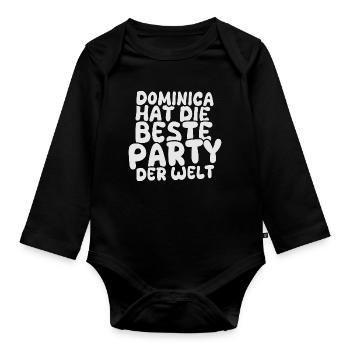 Dominica as a holiday destination - Organic Longsleeve Baby Bodysuit - black - Front