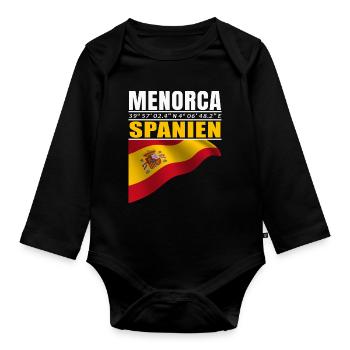 Menorca - Baby Bio-Langarm-Body - Schwarz - Vorne