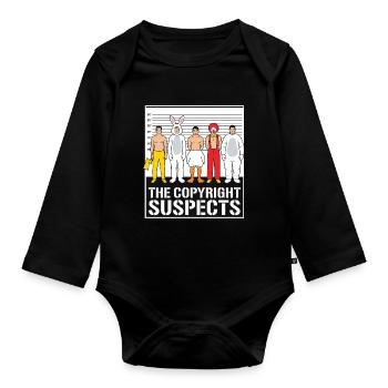 the copyright suspects - Organic Longsleeve Baby Bodysuit - black - Front