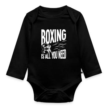 Boxen ist alles, was du brauchst - Baby Bio-Langarm-Body - Schwarz - Vorne