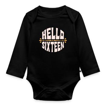 Bonjour Sixteen Vintage Emblem - Body Bébé bio manches longues - noir - Devant