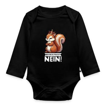 Before You Ask Squirrel Squirrel Rodents - Organic Longsleeve Baby Bodysuit - black - Front