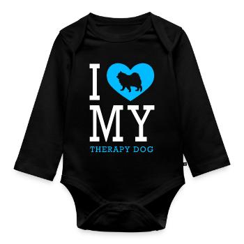 Therapiehund Therapeut Therapie Hund Hundetrainer - Baby Bio-Langarm-Body - Schwarz - Vorne