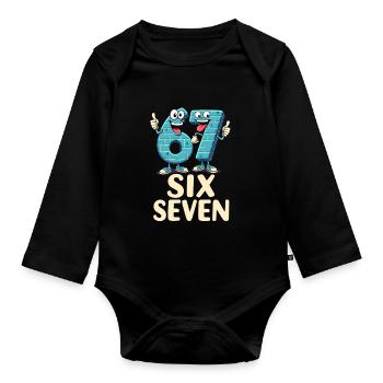 US Flag 67 Memes Six Seven - Organic Longsleeve Baby Bodysuit - black - Front