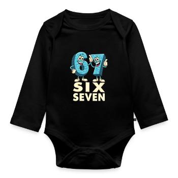 US Flag 67 Memes Six Seven - Organic Longsleeve Baby Bodysuit - black - Front