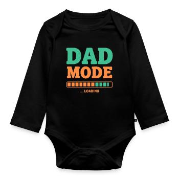 Mode papa en charge pour les futurs pères fiers - Body Bébé bio manches longues - noir - Devant