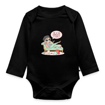 Ich bin launisch und so - Baby Bio-Langarm-Body - Schwarz - Vorne