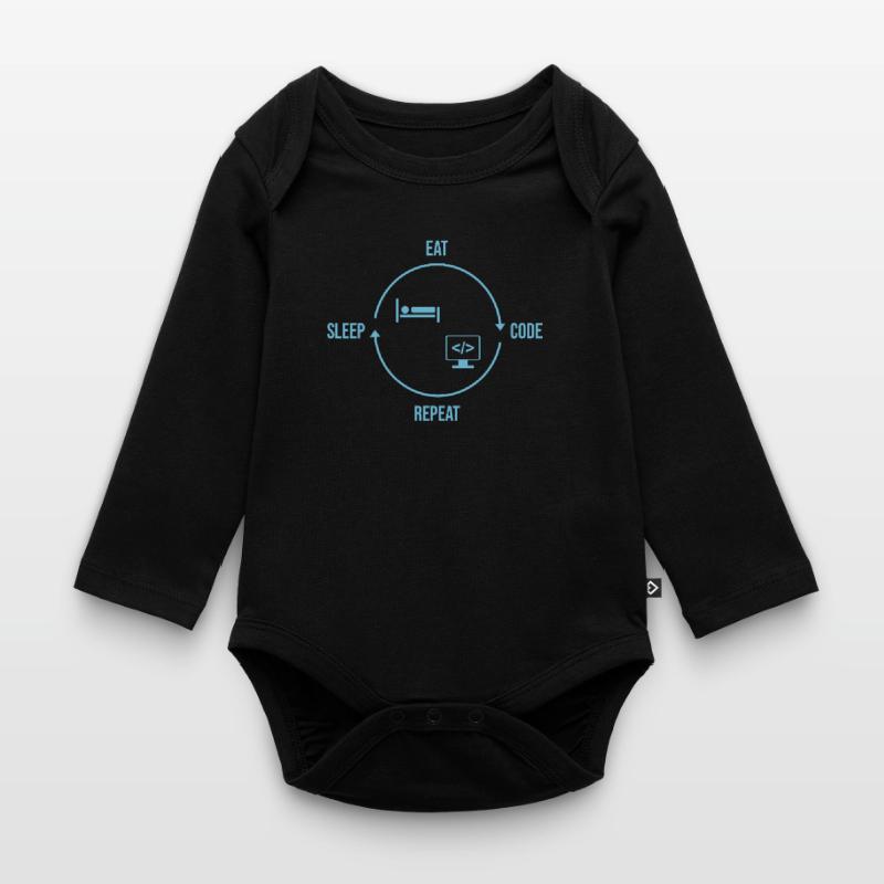 Répétition du code Manger Sommeil - Cycle du programmeur Body Bébé bio manches longues