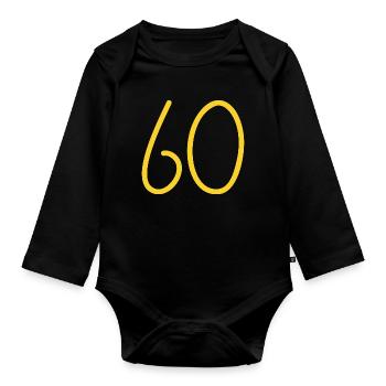 60 - Organic Longsleeve Baby Bodysuit - black - Front