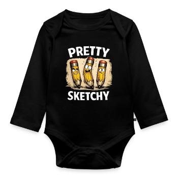 Ziemlich Skizzenhaft Pretty Sketchy Bleistifte - Baby Bio-Langarm-Body - Schwarz - Vorne