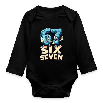 US Flag 67 Memes Six Seven - Organic Longsleeve Baby Bodysuit - black - Front