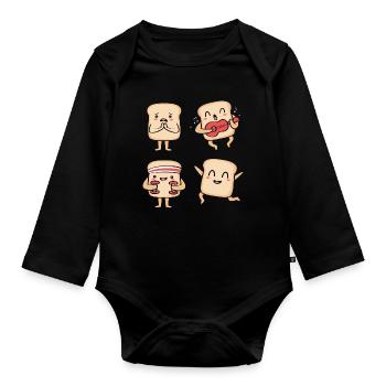 Baker Baker Baking - Organic Longsleeve Baby Bodysuit - black - Front