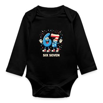 US Flag 67 Memes Six Seven - Organic Longsleeve Baby Bodysuit - black - Front
