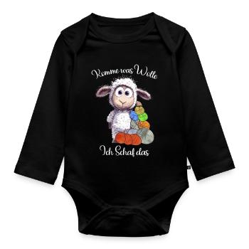 Sheep with wool: I sheep the pun - Organic Longsleeve Baby Bodysuit - black - Front